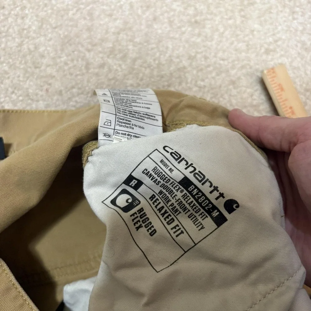 Carhartt Pants Mens 34x32 Tan Rugged Flex Relaxed Fit Work Carpenter Utility - Picture 15 of 16
